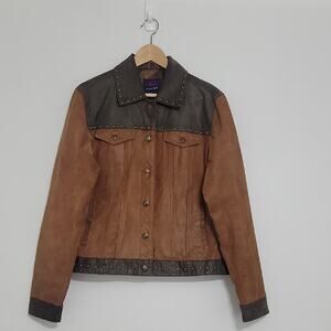 Roper Western Leather Cowboy Jacket